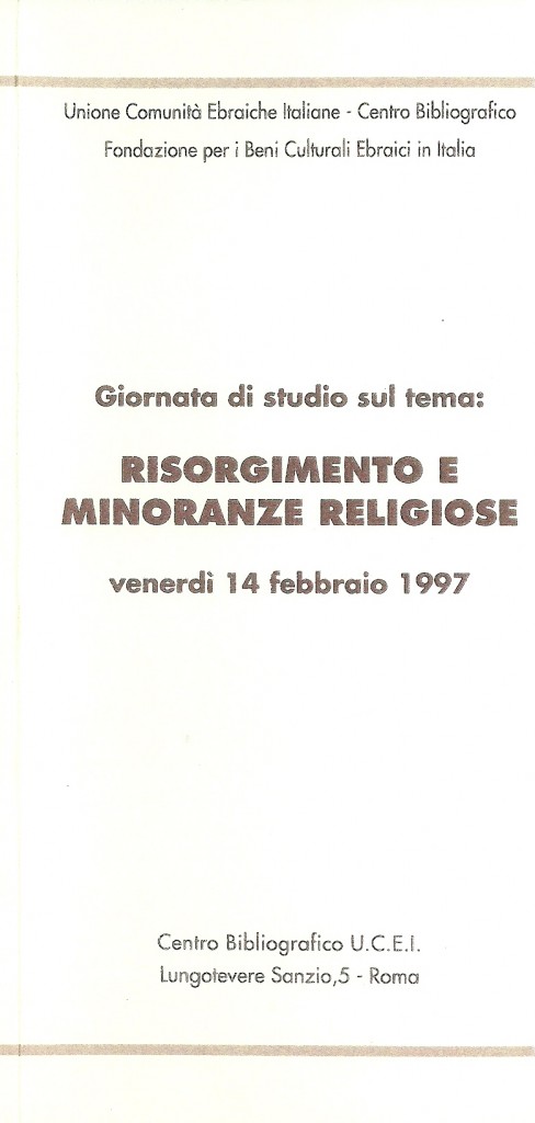 Risorgimento e minoranze religiose 1