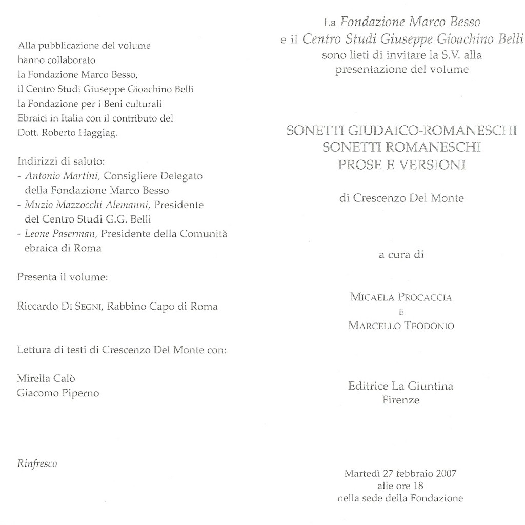 Sonetti Del Monte